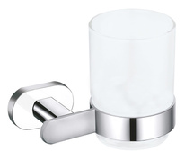 Стакан для зубных щеток с держателем хром/белый Аксессуар для ванной ЮКОН