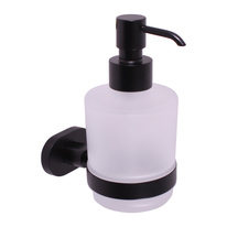 Настенный дозатор для жидкого мыла черный матовый Аксессуар для ванной ЮКОН