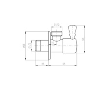Вентиль угловой круглый 1/2“ x 1/2“ Белый