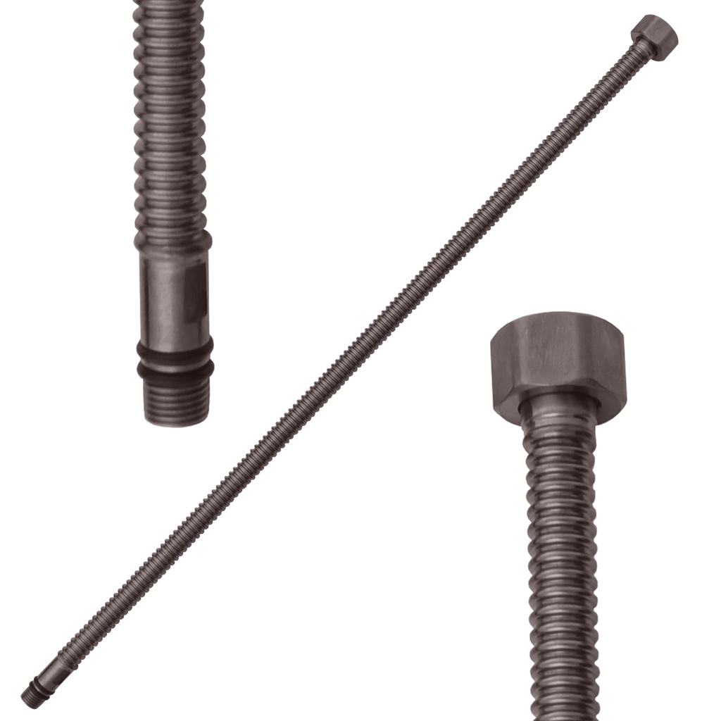Гибкий шланг гофрированный M10x1 G 1/2'' 35 cm METAL GREY КРАЦОВАННЫЙ