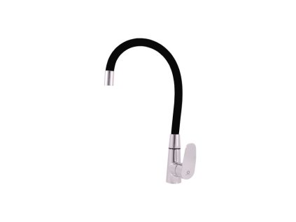 AMUR - Dřezová baterie s flexibilním ramínkem, Chrom/Černá AM719.0/10C, RAV Slezák (Barva chrom/černá, Rozměr 1/2")