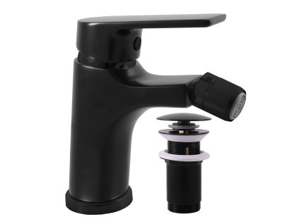 COLORADO - Bidetová baterie s výpustí, Černá - matná CO145.0KCMAT, RAV Slezák (Barva Černá - matná, Rozměr 3/8'')