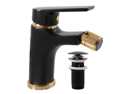 COLORADO - Bidetová baterie s výpustí, Černá matná/Zlatá CO145.0KCMATZ, RAV Slezák (Barva Černá matná/Zlatá, Rozměr 1/2")