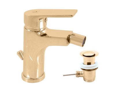 COLORADO - Bidetová baterie s výpustí, Zlatá - lesklá CO145.0KZ, RAV Slezák (Barva ZLATÁ - lesklá, Rozměr 1/2")