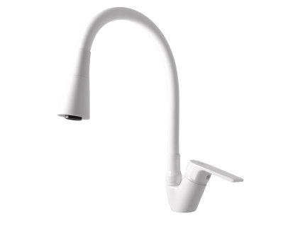 COLORADO - Dřezová baterie s flexibilním ramínkem, Bílá - lesklá CO106.0/13B, RAV Slezák (Barva Bílá - lesklá, Rozměr 1/2")