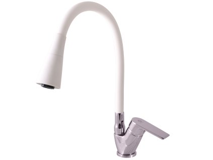 COLORADO - Dřezová baterie s flexibilním ramínkem, Bílá/Chrom CO106.0/13CB, RAV Slezák (Barva bílá/chrom, Rozměr 1/2")