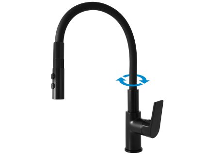 COLORADO - Dřezová baterie s flexibilním ramínkem, Černá - matná CO119.0/12CMAT, RAV Slezák (Barva Černá - matná, Rozměr 1/2")