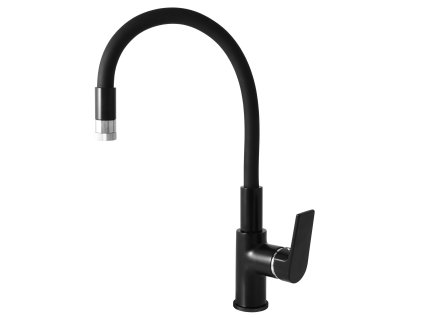 COLORADO - Dřezová baterie s flexibilním ramínkem, Černá matná/Chrom CO119.0/11CMATC, RAV Slezák (Barva černá matná/chrom, Rozměr 1/2")