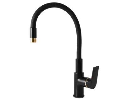 COLORADO - Dřezová baterie s flexibilním ramínkem, Černá matná/Zlatá CO119.0/10CMATZ, RAV Slezák (Barva Černá matná/Zlatá, Rozměr 1/2")