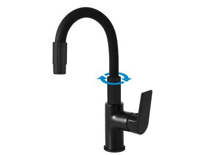 COLORADO - Umyvadlová baterie s flexibilním ramínkem bez výpusti, Černá - matná CO119.0/15CMAT, RAV Slezák (Barva Černá - matná, Rozměr 1/2")