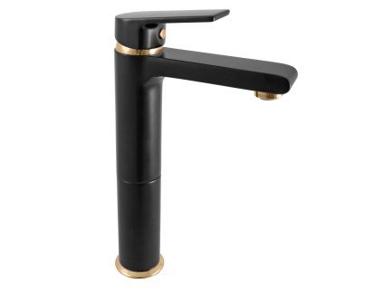 COLORADO - Umyvadlová vysoká baterie bez výpusti, Černá matná/Zlatá CO130.0CMATZ, RAV Slezák (Barva Černá matná/Zlatá, Rozměr 1/2")