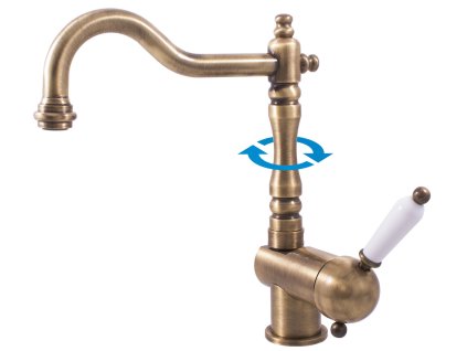 Dřezová baterie pro nízkotlaké ohřívače, Stará mosaz (Bronz) E508.0/8SM, RAV Slezák (Barva Stará mosaz (Bronz), Rozměr 1/2")