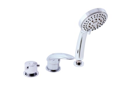 DUNAJ - Vanová baterie 3-otvorová, naplnění přes přepad, Chrom D475.0P, RAV Slezák (Barva Chrom, Rozměr 1/2")