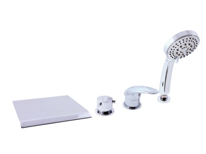 DUNAJ - Vanová baterie 4-otvorová, vodopád, Chrom D474.0P, RAV Slezák (Barva Chrom, Rozměr 1/2")