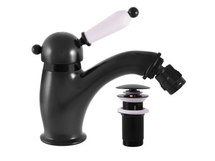 LABE - Bidetová Baterie s výpustí, Černá - matná L545.0KCMAT, RAV Slezák (Barva Černá - matná, Rozměr 1/2")