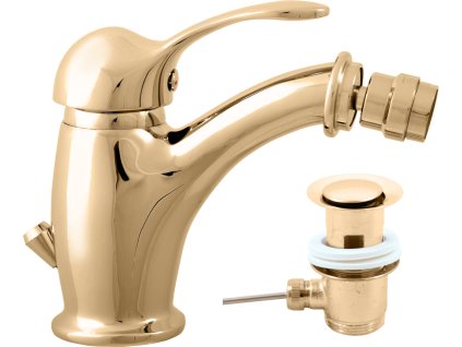 LABE - Bidetová baterie s výpustí, Zlatá - lesklá L045.0KZ, RAV Slezák (Barva ZLATÁ - lesklá, Rozměr 1/2")