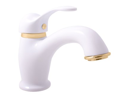 LABE - Umyvadlová baterie bez výpusti, Bílá/Zlatá - lesklá L026.0BZ, RAV Slezák (Barva Bílá/Zlatá -  lesklá, Rozměr 1/2")