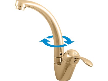 LABE - Umyvadlová baterie bez výpusti, Zlatá - lesklá L006.0/2Z, RAV Slezák (Barva ZLATÁ - lesklá, Rozměr 1/2")