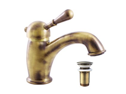LABE - Umyvadlová baterie s výpustí, Stará mosaz (Bronz) L427.0SM, RAV Slezák (Barva Stará mosaz (Bronz), Rozměr 1/2")