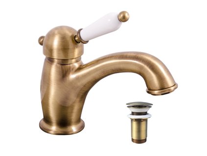 LABE - Umyvadlová baterie s výpustí, Stará mosaz (Bronz) L527.0SM, RAV Slezák (Barva Stará mosaz (Bronz), Rozměr 1/2")
