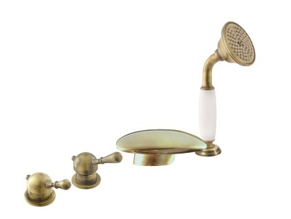 LABE - Vanová baterie 3-otvorová, Stará mosaz (Bronz) L470.0PSM, RAV Slezák (Barva Stará mosaz (Bronz), Rozměr 1/2")