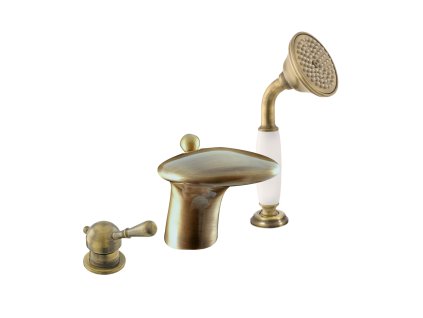 LABE - Vanová baterie 3-otvorová, Stará mosaz (Bronz) L471.0SSM, RAV Slezák (Barva Stará mosaz (Bronz), Rozměr 1/2")