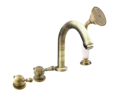 LABE - Vanová baterie 4-otvorová, Stará mosaz (Bronz) L462.0PSM, RAV Slezák (Barva Stará mosaz (Bronz), Rozměr 1/2")