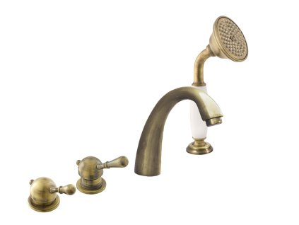 LABE - Vanová baterie 4-otvorová, Stará mosaz (Bronz) L476.0PSM, RAV Slezák (Barva Stará mosaz (Bronz), Rozměr 1/2")