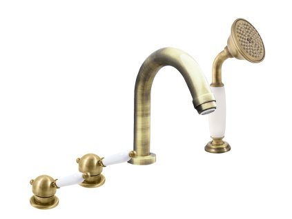 LABE - Vanová baterie 4-otvorová, Stará mosaz (Bronz) L562.0PSM, RAV Slezák (Barva Stará mosaz (Bronz), Rozměr 1/2")