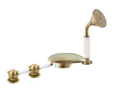 LABE - Vanová baterie 4-otvorová, Stará mosaz (Bronz) L570.0PSM, RAV Slezák (Barva Stará mosaz (Bronz), Rozměr 1/2")