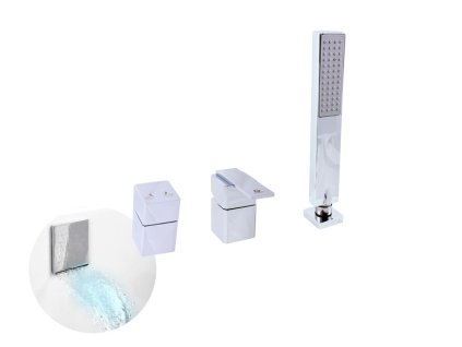 LOIRA - Vanová baterie 4-otvorová, vodopád, Chrom LR563.0P, RAV Slezák (Barva Chrom, Rozměr 1/2")