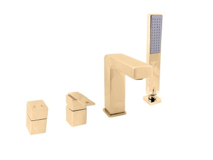 LOIRA - Vanová baterie 4-otvorová, vodopád, Zlatá - lesklá LR565.0PZ, RAV Slezák (Barva ZLATÁ - lesklá, Rozměr 1/2")