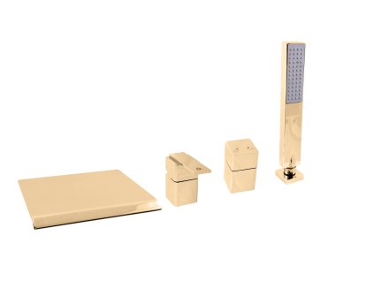 LOIRA - Vanová baterie 4-otvorová, vodopád, Zlatá - lesklá LR574.0PZ, RAV Slezák (Barva ZLATÁ - lesklá, Rozměr 1/2")