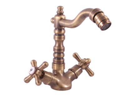 MORAVA RETRO - Bidetová baterie  bez výpusti, Stará mosaz (Bronz) MK120.0/9SM, RAV Slezák (Barva Stará mosaz (Bronz), Rozměr 1/2")