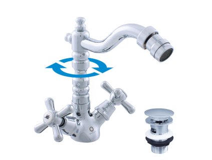 MORAVA RETRO - Bidetová baterie s výpustí, Chrom MK121.0/9, RAV Slezák (Barva Chrom, Rozměr 1/2")