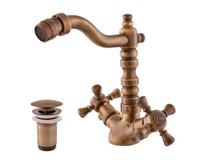 MORAVA RETRO - Bidetová baterie s výpustí, Stará mosaz (Bronz) MK321.0/9SM, RAV Slezák (Barva Stará mosaz (Bronz), Rozměr 1/2")