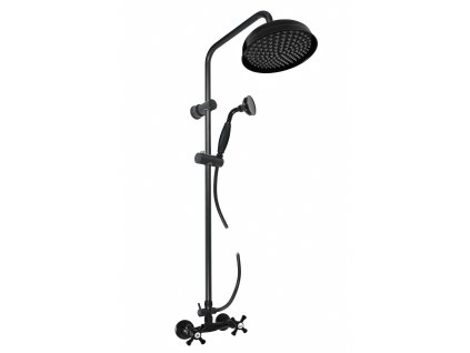 MORAVA RETRO - Sprchový systém s vodovodní baterií, Černá - matná MK381.5/7CMAT, RAV Slezák (Barva Černá - matná, Rozměr 100 mm)
