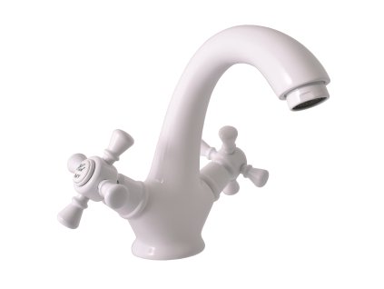 MORAVA RETRO - Umyvadlová baterie bez výpusti, Bílá - lesklá MK328.0B, RAV Slezák (Barva Bílá - lesklá, Rozměr 1/2")