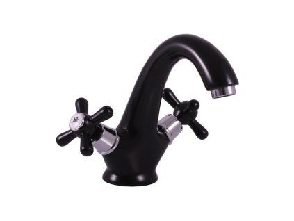 MORAVA RETRO - Umyvadlová baterie bez výpusti, Černá matná/Chrom MK128.0CMATC, RAV Slezák (Barva černá matná/chrom, Rozměr 1/2")