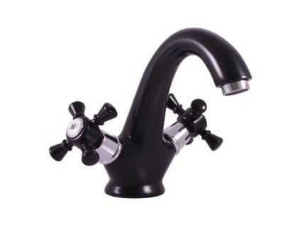 MORAVA RETRO - Umyvadlová baterie bez výpusti, Černá matná/Chrom MK328.0CMATC, RAV Slezák (Barva černá matná/chrom, Rozměr 1/2")