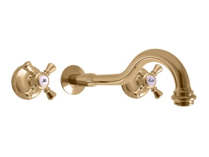 MORAVA RETRO - Umyvadlová baterie podomítková s tělesem, Zlatá lesklá MK331Z, RAV Slezák (Barva ZLATÁ - lesklá)