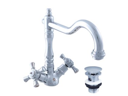 MORAVA RETRO - Umyvadlová baterie s výpustí, Chrom MK321.0/8, RAV Slezák (Barva Chrom, Rozměr 1/2")