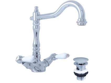 MORAVA RETRO - Umyvadlová baterie s výpustí, Chrom MK521.0/8, RAV Slezák (Barva Chrom, Rozměr 1/2")