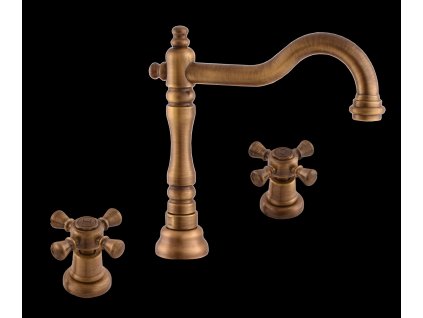 MORAVA RETRO - Umyvadlová baterie s výpustí, Stará mosaz (Bronz) MK332.0SM, RAV Slezák (Barva Stará mosaz (Bronz), Rozměr 1/2")