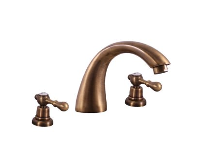 MORAVA RETRO - Umyvadlová baterie s výpustí, Stará mosaz (Bronz) MK433.0SM, RAV Slezák (Barva Stará mosaz (Bronz), Rozměr 1/2")