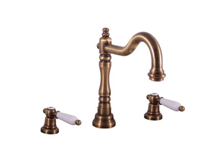 MORAVA RETRO - Umyvadlová baterie s výpustí, Stará mosaz (Bronz) MK532.0SM, RAV Slezák (Barva Stará mosaz (Bronz), Rozměr 1/2")