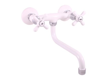 MORAVA RETRO - Umyvadlová/dřezová baterie, Bílá/Chrom MK101.5/21BC, RAV Slezák (Barva bílá/chrom, Rozměr 100 mm)