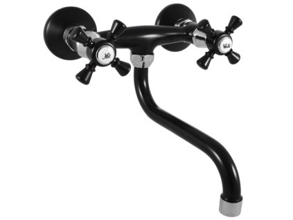 MORAVA RETRO - Umyvadlová/dřezová baterie, Černá matná/Chrom MK301.5/21CMATC, RAV Slezák (Barva černá matná/chrom, Rozměr 100 mm)