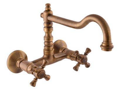 MORAVA RETRO - Umyvadlová/dřezová baterie, Stará mosaz (Bronz) MK302.5/28SM, RAV Slezák (Barva Stará mosaz (Bronz), Rozměr 100 mm)