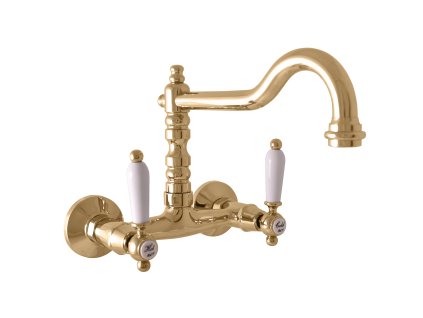 MORAVA RETRO - Umyvadlová/dřezová baterie, Zlatá lesklá MK502.0/28Z, RAV Slezák (Barva ZLATÁ - lesklá, Rozměr 100 mm)